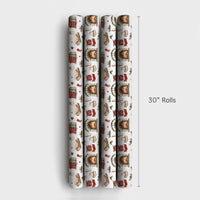 Book Lover Holiday Gift Wrap, Comfy Fireplace Christmas Wrapping Paper, Rustic Winter Books Stockings Wrapping Paper, Festive Xmas Gift Wrap