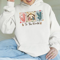 Nativity Scene Christmas Graphic Hoodie, Joy to the World Hoodie, Christian Religious Faith Sweatshirt, Holy Night Holiday Pullover Hoodie