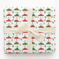 Whimsical Christmas Wrapping Paper, Yoga Santa and Elves Wrapping Paper, Humorous Holiday Gift Wrap Roll, Mindful Xmas Gift Wrapping Paper