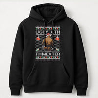 Boxing Fighter Xmas Sweatshirt, Humorous Boxing Ugly Christmas Hoodie, Humorous Boxer Holiday Hooded Pullover, Ugly Sweater Party Boxing Fan Present