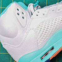 Sneakers, White Orange Colorway, Lace Up Design, Casual Gift for Sneaker Fans