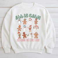 Retro Gingerbread Christmas Sweatshirt, First Grade Teacher Sweatshirt, School Staff Holiday Crewneck, 1st Grade Teacher Holiday Sweatshirt