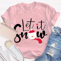 Festive Winter Holiday T-Shirt, Let It Snow Christmas Shirt, Adorable Snowflake Graphic Tee, Merry Xmas Apparel, Seasonal Present Shirt