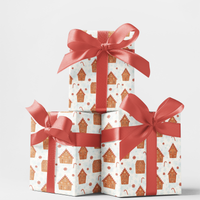 Christmas Cookie Gift Wrap, Gingerbread House Wrapping Paper, Festive Holiday Wrapping Paper, Xmas Season Gift Wrap, Holiday Present Wrap