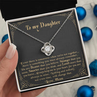 Cubic Zirconia Pendant Necklace, To My Daughter Love Knot Necklace, Meaningful Christmas Present for Her, Daughter Birthday Necklace Jewelry