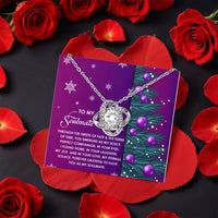 Rotating Rose Box Knot Pendant, Soulmate Love Knot Necklace, CZ Crystal Love Knot Necklace, Romantic Christmas Jewelry, Present for Her