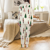 Ballet Holiday Satin Pajama Set, Nutcracker Christmas Pajama Set, Festive Winter Pajama Set, Silky Xmas Sleepwear, Present for Women