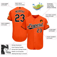 Custom Baseball Jersey - Orange Black-White