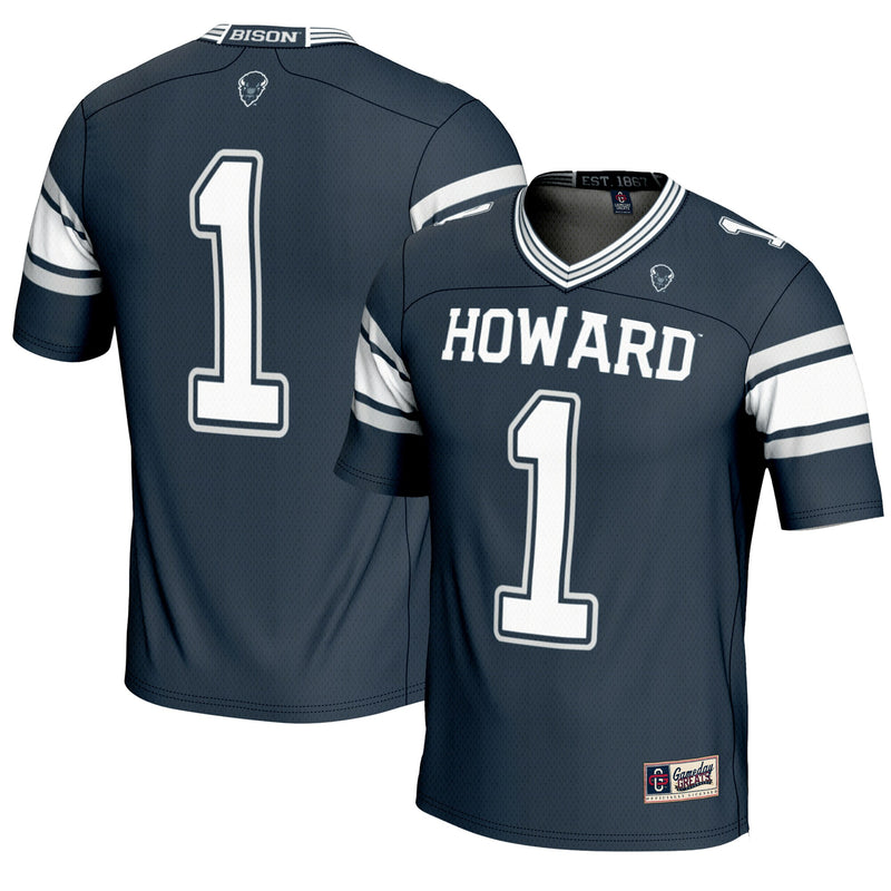 #1 Howard Bison Endzone Football Jersey - Navy