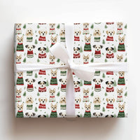 Adorable Christmas Dog Gift Wrap, Dogs in Holiday Sweaters Wrapping Paper, Festive Puppy Holiday Wrapping Paper, Dog Lover Present Paper Roll