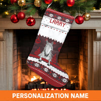 Custom Name Holiday Stocking, Personalized Horse Christmas Stocking, Equestrian Pet Christmas Stocking, Horse Lover Xmas Decor Present