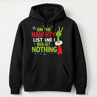 Peace Sign Holiday Sweatshirt, Naughty List Christmas Hoodie, Humorous Naughty List Hoodie, Sarcastic Christmas Hooded Sweater, Holiday Present
