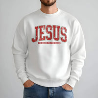 Christian Christmas Crewneck, Jesus Is the Reason for the Season Sweatshirt, Distressed Varsity Holiday Sweater, Faith Winter Pullover Present