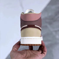 Sneakers, Brown Cream Colorway, Lace Up Design, Casual Gift for Sneaker Fans