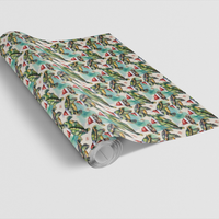 Santa Hat Ocean Gift Wrap, Sea Turtle Christmas Wrapping Paper, Shell-abrate Watercolor Wrapping Paper, Adorable Holiday Animal Present Wrap