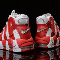Sneakers, White Red Colorway, Lace Up Design, Casual Gift for Sneaker Fans