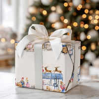North Pole Elves Gift Wrap, Santa Workshop Wrapping Paper, Reindeer Watercolor Wrapping Paper, Whimsical Kids Christmas Wrapping Paper