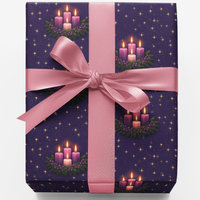 Purple Candle Christmas Gift Wrap, Advent Wreath Wrapping Paper, Holiday Church Wrapping Paper, Advent Season Gift Wrap, Xmas Present Wrap