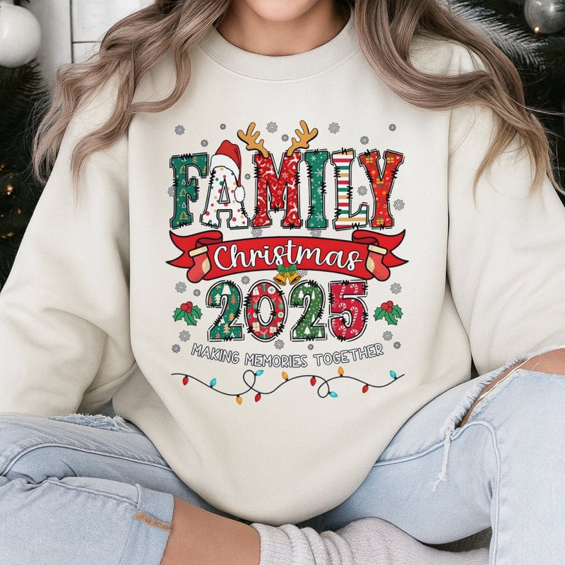 Making Memories Together Sweatshirt, Family Christmas 2025 Sweatshirt, Matching Family Holiday Sweater, Custom Xmas Crewneck Present