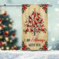 Christmas Tree Memorial Yard Flag, I Am Always with You Cardinal Garden Flag, Double-Sided Bereavement Flag, Red Bird Lawn Decor