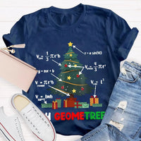 Humorous Geometry Holiday Tree Tee, Oh Geometree Math Teacher Christmas Shirt, Math Lover Xmas T-Shirt, Christmas Educator Shirt