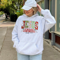 Christian Christmas Sweatshirt, Jesus the Reason for the Season Hoodie, Faith Holiday Hooded Sweater, Religious Xmas Pullover