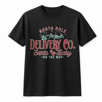 Santa Baby Pregnancy Announcement Shirt, North Pole Delivery Co T-Shirt, Adorable Expecting Parents Christmas Tee, Holiday Baby Reveal Shirt