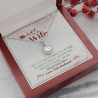 Cubic Zirconia Pendant Necklace, Eternal Hope Necklace for Wife, White Gold Pendant Necklace, Romantic Christmas Jewelry Present for Her