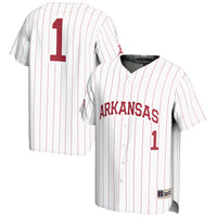 #1 Arkansas Razorbacks Lightweight Baseball Jersey - White