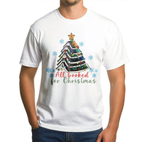 Book Tree Holiday Graphic Tee, All Booked for Christmas T-Shirt, Bookworm Christmas Shirt, Adorable Book Lover Holiday Graphic Top, Reader Present