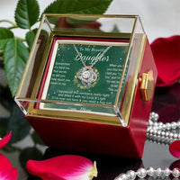 Mother to Daughter Love Knot Necklace, Daughter Love Knot Necklace, Christmas Love Knot Pendant, Rotating Rose Box