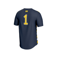 #1 Michigan Wolverines Lightweight Soccer Fashion Jersey - Navy