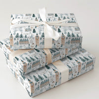 Big Ben Tower Bridge Holiday Wrapping Paper, London Christmas Wrapping Paper, Watercolor Cityscape Wrapping Paper, Winter Travel Gift Wrap