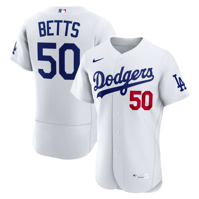 Los Angeles Dodgers Mookie Betts White Home Authentic Jersey