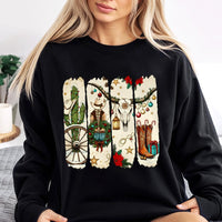 Western Holiday Sweatshirt, Cowgirl Christmas Sweatshirt, Cowboy Boots Xmas Sweatshirt, Festive Country Crewneck, Holiday Present for Her