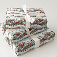 San Francisco Landmark Gift Wrap, Alcatraz Island Wrapping Paper, Holiday Decor Paper, Watercolor Christmas Wrapping Paper Roll