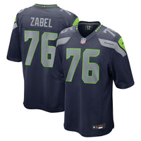 Seattle Seahawks Grey Zabel Navy Team Game Jersey