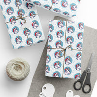 Santa Hat Snowflake Holiday Gift Wrap, Christmas Unicorn Wrapping Paper, Adorable Magical Xmas Wrapping Paper Roll, Kids Holiday Gift Wrap
