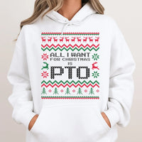 Humorous Office Humor Hoodie, PTO Christmas Hoodie, Paid Time Off Holiday Sweatshirt, Work Vacation Humor Pullover, Coworker Xmas Hoodie