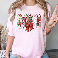 Festive Holiday Medical Graphic Tee, Christmas Nurse Stethoscope T-Shirt, RN LPN Nursing Student Xmas Shirt, Healthcare Present