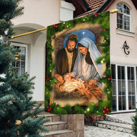 Nativity Scene Holiday Yard Flag, Jesus Is the Reason Christmas Garden Flag, Double Sided Holy Night Lawn Flag, Religious Xmas Decor