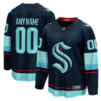 Seattle Kraken Deep Sea Blue Home Breakaway Custom Jersey