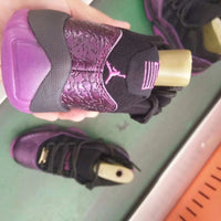 Low Top Sneakers, Black Purple Colorway, Lace Up Design, Casual Gift for Sneaker Fans