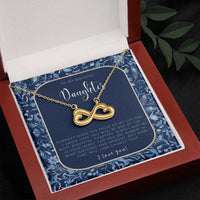 Sentimental Daughter Pendant, Daughter Infinity Heart Necklace, Forever Love Infinity Necklace, Meaningful Daughter Present, Christmas Keepsake