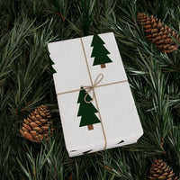 Modern Scandi Holiday Gift Wrap, Minimalist Christmas Tree Wrapping Paper, Simple Winter Tree Present Paper, Neutral Xmas Wrapping Roll