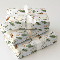 Cinnamon Christmas Drinks Gift Wrap, Watercolor Eggnog Wrapping Paper, Comfy Holiday Baking Wrapping Paper, Festive Winter Gift Wrap Roll