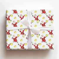 Sports Santa Holiday Gift Wrap Roll, Pitching Santa Softball Christmas Wrapping Paper, Fastpitch Present Paper, Athlete Gift Wrap