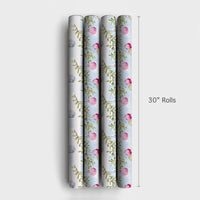 Hanging Bauble Holiday Gift Wrap, Watercolor Christmas Ornament Wrapping Paper, Winter Branch Present Paper, Festive Xmas Wrapping Paper Roll