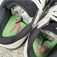 Mid Top Sneakers, Black Green Colorway, Glow in the Dark Detail, Lace Up Design, Casual Gift for Sneaker Fans