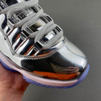 Low Top Sneakers, Silver Colorway, Patent Leather Footwear, Lace Up Design, Casual Gift for Sneaker Fans